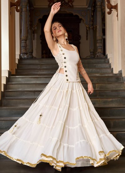 Off White Georgette Lehenga Choli