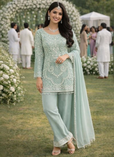 Opulent Beads Sea Green Salwar Kameez 