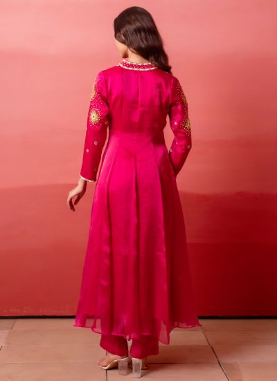 
                            Organza Embroidered Rani Readymade Salwar Suit