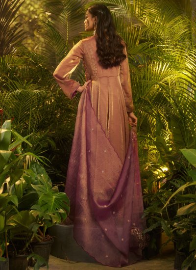 
                            Organza Embroidered Salwar Kameez in Purple