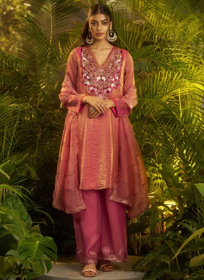 Outstanding Organza Embroidered Readymade Salwar Kameez