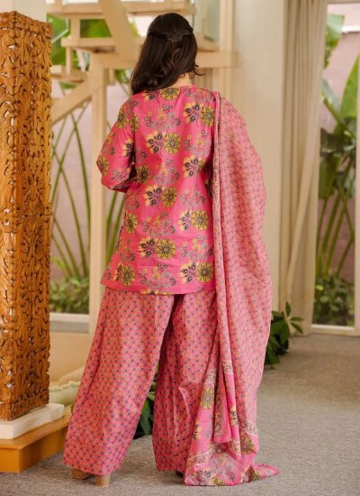 
                            Palazzo Salwar Kameez Digital Print Cotton Silk in Multi Colour