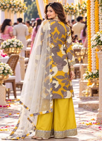 
                            Palazzo Salwar Kameez Printed Chinon in Multi Colour