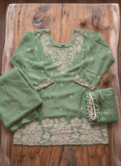 
                            Paramount Chinon Sea Green Salwar Kameez