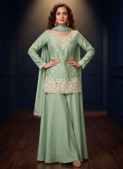Paramount Chinon Sea Green Salwar Kameez