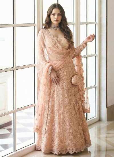 Peach Color Designer Lehenga Choli