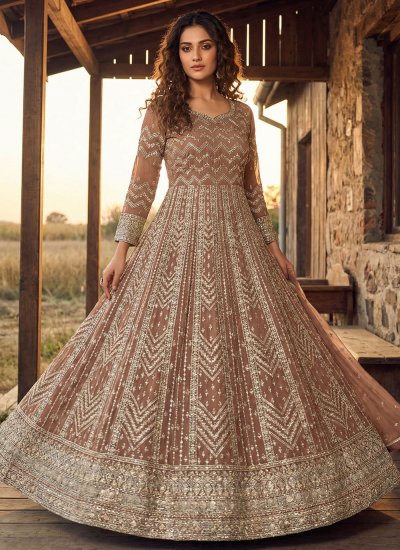 slim fit dress slacks Gold Anarkali Set.  Shyam Narayan Prasad