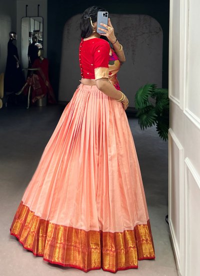 
                            Peach Sangeet Lehenga Choli