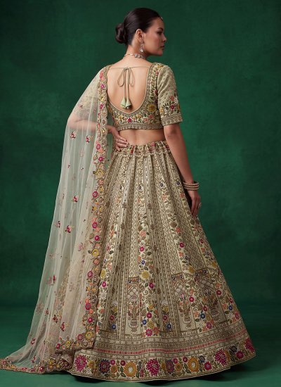 
                            Peppy Green Embroidered Designer Lehenga Choli