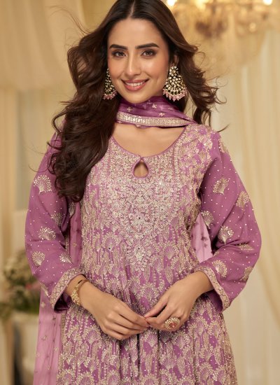 
                            Pink Ceremonial Readymade Salwar Kameez