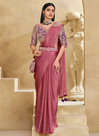 Pink Ceremonial Silk Saree