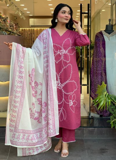 Pink Chanderi Salwar Suit