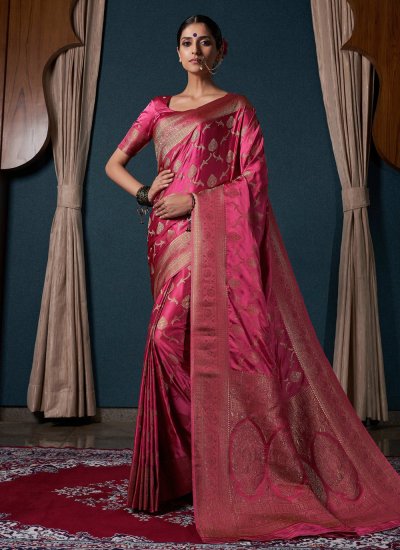 Pink Color Contemporary Saree