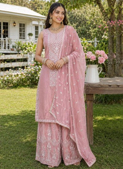 Pink Color Palazzo Salwar Kameez