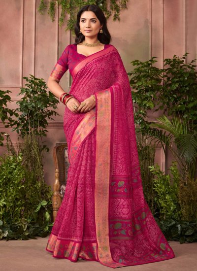 Pink Color Trendy Saree