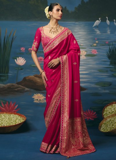 Pink Color Trendy Saree