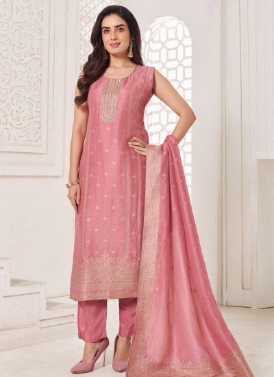 Pink Embroidered Readymade Salwar Kameez