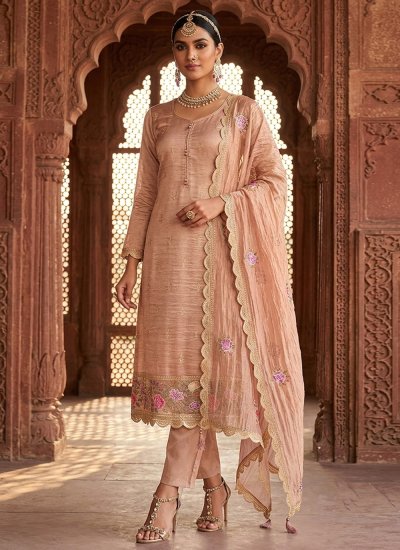Pink Embroidered Silk Salwar Suit