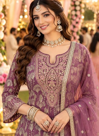 
                            Pink Festival Palazzo Salwar Kameez