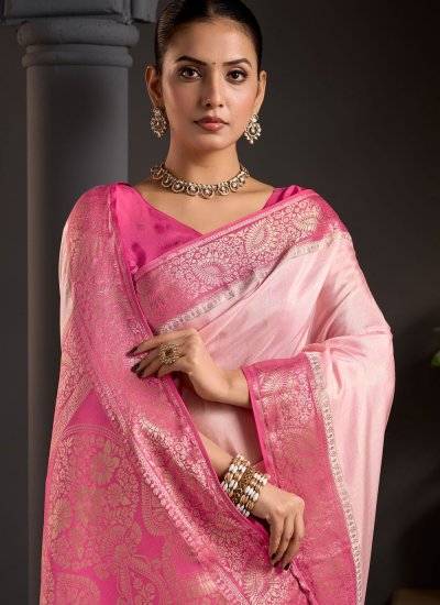 
                            Pink Party Contemporary Saree