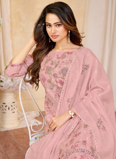 
                            Pink Print Cotton Salwar Suit