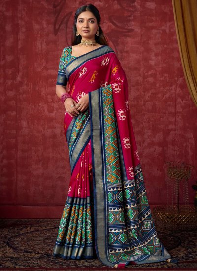 Pink Silk Casual Saree