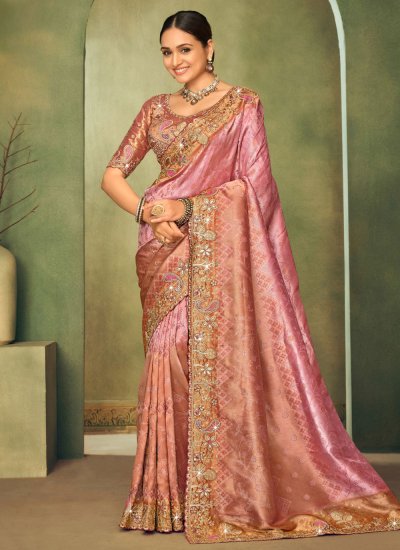 Pink Silk Saree