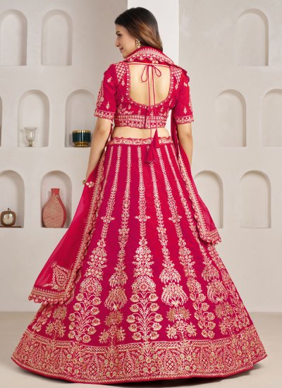 
                            Pink Silk Sequins Lehenga Choli