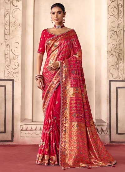 Pink Silk Wedding Trendy Saree