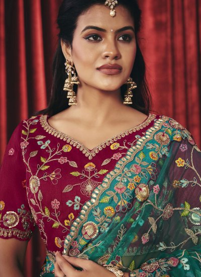 
                            Piquant Embroidered Net Classic Saree