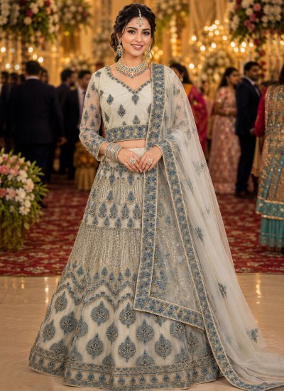 Princely Net Diamond Off White Readymade Lehenga Choli