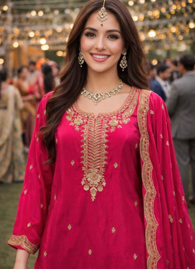 
                            Princely Sequins Viscose Palazzo Salwar Kameez