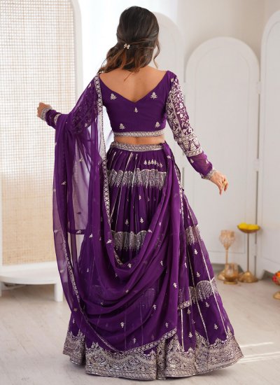 
                            Pristine Purple Ceremonial Lehenga Choli