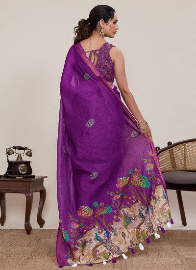 
                            Purple Casual Trendy Saree