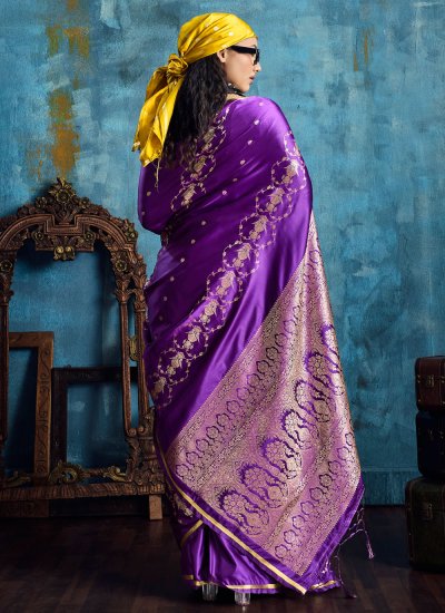 
                            Purple Color Contemporary Saree