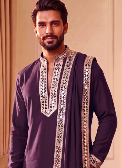
                            Purple Color Kurta Pyjama