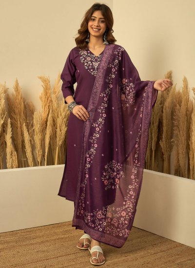 Purple Color Pant Style Suit