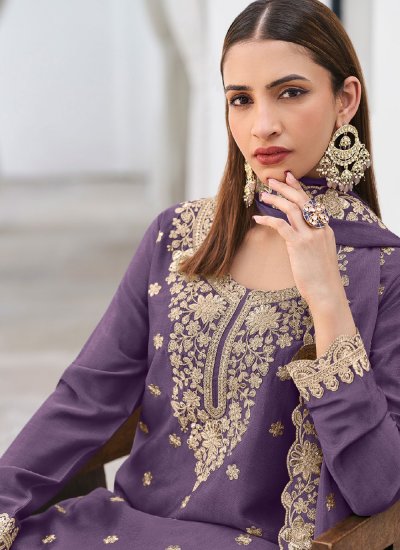 
                            Purple Color Salwar Kameez