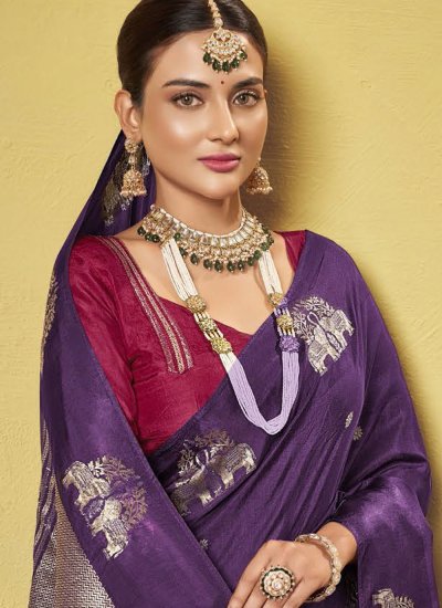 
                            Purple Color Traditional Saree