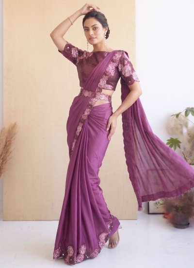
                            Purple Engagement Saree
