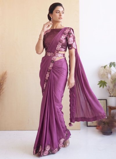 Purple Engagement Saree