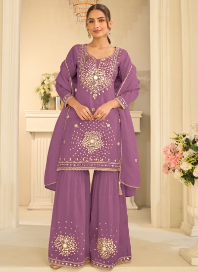 Purple Mirror Festival Palazzo Salwar Kameez