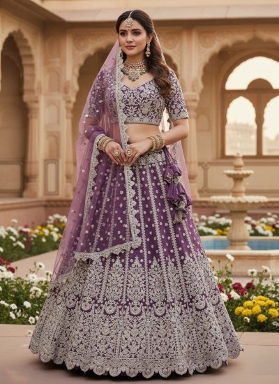 Purple Net Designer Lehenga Choli