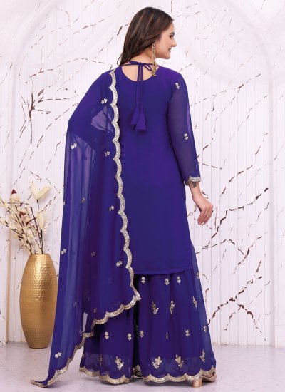 
                            Purple Sequins Party Salwar Suit