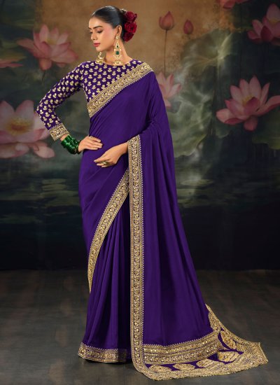 Purple Silk Traditional Saree