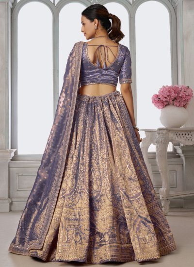 
                            Purple Zari Lehenga Choli