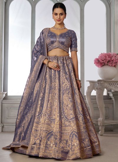 Purple Zari Lehenga Choli