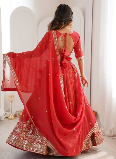 
                            Radiant Embroidered Silk Designer Lehenga Choli