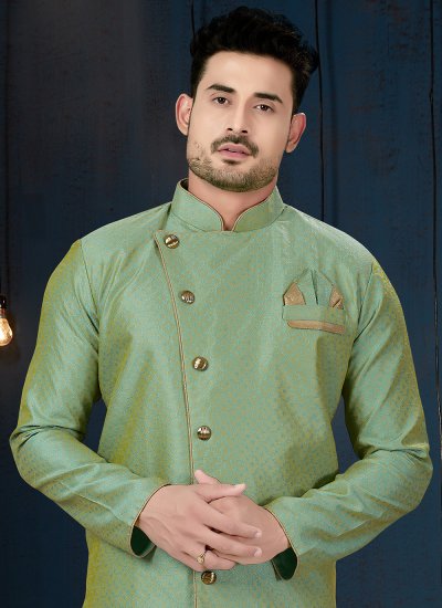 
                            Rama Buttons Jacquard Indo Western