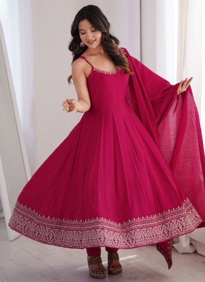 
                            Rani Chanderi Silk Salwar Kameez